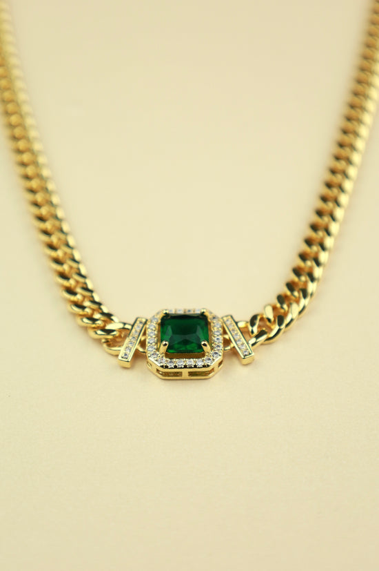 Emerald Cuban Square necklace