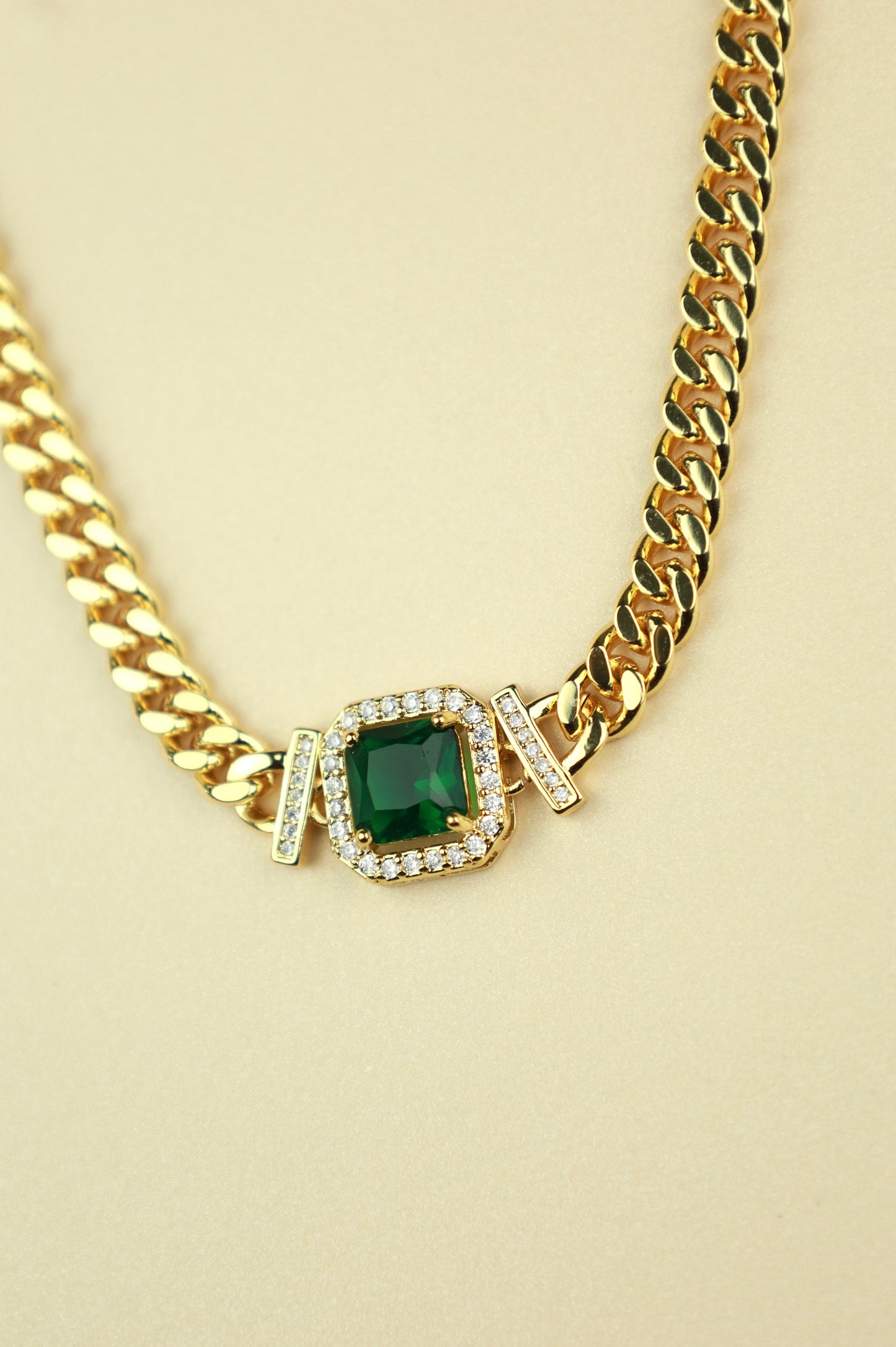 Emerald Cuban Square necklace