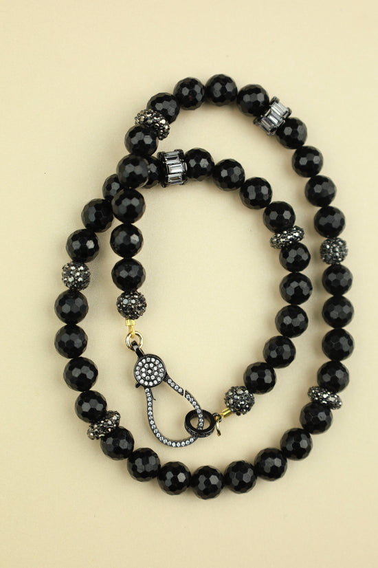 Jet Onyx Beaded Necklace