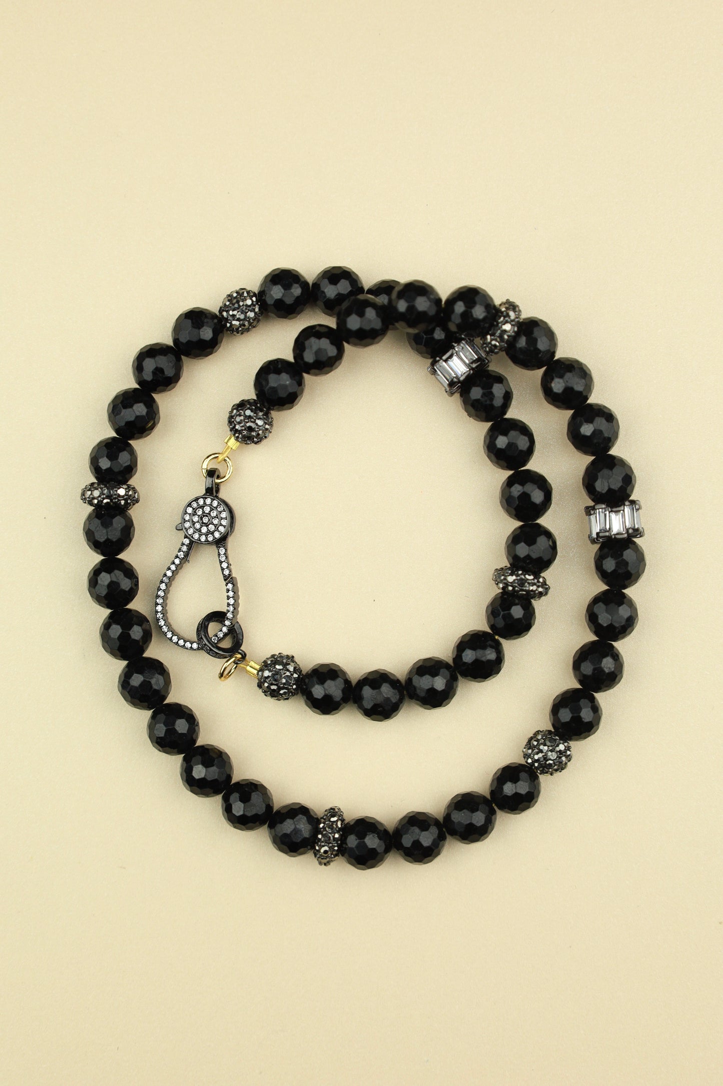 Jet Onyx Beaded Necklace