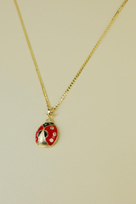 Ladybug Necklace in gold